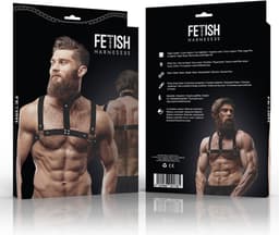 Fetish Submissive Attitude - Adjustable Eco-Leather Chest Harnas With Necklace For Men — thumbnail 4