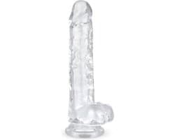 Jelly Dildo met ballen - 19 cm