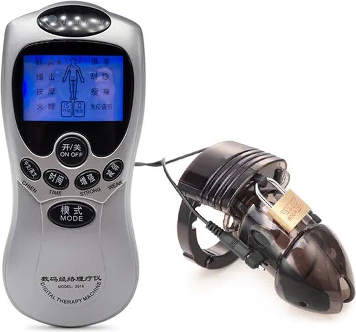 Electroshock Kuisheidskooi - Schok - Stroom - E-stim - Stroomschok - Penis - Peniskooi - Kooi - Elektrisch - met slot — afbeelding 1