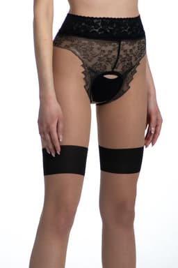 Panty open kruis - 30 Denier - Beige - Naadpanty - Maat: S/M - Model: Diva - Merk: Amour — thumbnail 4