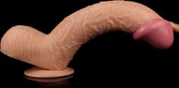 Realistische XXL King Size Dildo 28.5 cm lang en 5.4 cm dik - Levensechte Grote Dildo 28.5 cm lang - Realistische dildo met balzak en stevige zuignap - Realistische Dildo Met Zuignap en Balzak — thumbnail 5