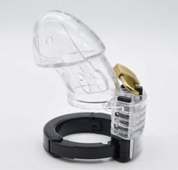 Chastity Cage Transparant - Peniskooi - Kuisheidskooi met Slotje - Penis Cage - Chastity Cage Clear - Look The Penis Up — thumbnail 3