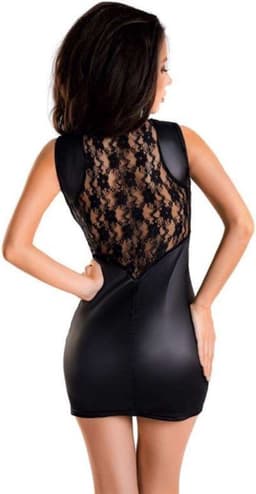 Glossy Wetlook Zwart Jurk LULU - Zwart - XL — thumbnail 5