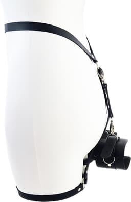 BNDGx® - Sex Harnas tuig pak met handboeien - Bondage set BDSM Erotische Fetish Body Nep Leer - Verstelbaar - — thumbnail 2