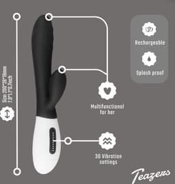 Teazers - Tarzan Vibrator - Oplaadbaar - G-Spot Vibrator - Vibrators voor Vrouwen - Sex Toys voor Vrouwen - Vibrators - Clitoris Stimulator - Zwart — thumbnail 3
