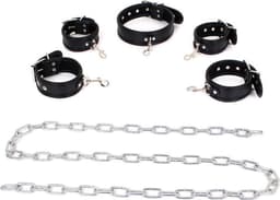 Kiotos - Budget Bondageset Met collar, hand- En voetboeien - Zwart — thumbnail 3