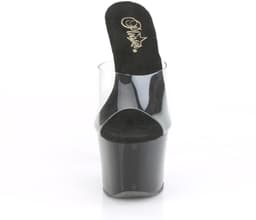 Pleaser - SKY301CRS Muiltjes met hak - US 11 - 41 shoes - Zwart/Transparant — thumbnail 2