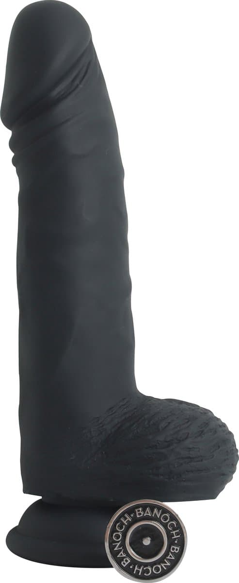 Banoch | realistische dildo zwart siliconen met zuignap | lengte 17,5 cm | Ø 4 cm | 255 gram — afbeelding 1