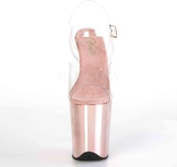 Pleaser - FLAMINGO-808 Sandaal met enkelband, Paaldans schoenen - Paaldans schoenen - 42 Shoes - Roze/Transparant — thumbnail 2