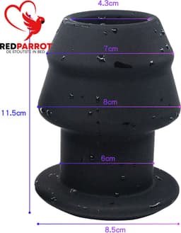 Gigantische Holle Buttplug XXL - Tunnel - Anaal - Mega - Siliconen - Zwart — thumbnail 2