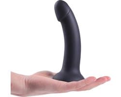 Banoch | Dildo Claes - zwart | siliconen met sterke zuignap | 17 cm lang | Ø 3,4 cm | flexibel