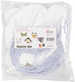 Dierenmaskers, h: 13-24 cm, b: 20-28 cm, 100 stuks, wit — thumbnail 2