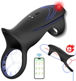 Daity Vibrerende Penisring – G-spot & Testikel Stimulator – Cockring met Ballstretcher – Girth Enhancer Seksspeeltje voor Koppels – App Afstandsbediening — thumbnail 1