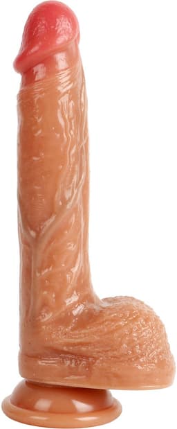 Banoch | Dildo met zuignap | beige siliconen | 16 cm | ∅ 3,3 cm — thumbnail 12