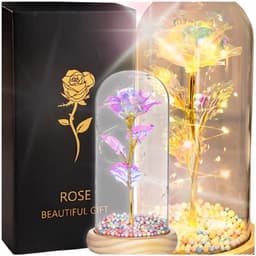 Zolta Serie - Led Glazen Roos - Roze - Decoratief Geschenk — thumbnail 1