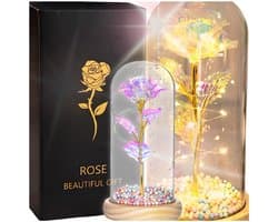 Zolta Serie - Led Glazen Roos - Roze - Decoratief Geschenk