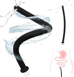 Ynkkvre - 43 cm Anale Douche - Klysma voor Darmreiniging - Diepe Reiniging met 4 Gaten en Medische Siliconen - 1 Stuk - Voor Vrouwen en Mannen Zwart — thumbnail 1