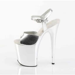 Pleaser - FLAMINGO809 Sandaal met enkelband, Paaldans schoenen - US 7 - 37 Shoes - Zilverkleurig — thumbnail 2