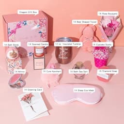 Unieke Verjaardagscadeaus Set voor Vrouwen - Geschenken Mand Ideeën en Wijn Tuimelaar Set — thumbnail 7