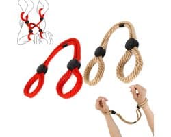 Bondage Set-DBSM set - 2 Bondage Touwen - SM Bondage Touwen - Borsten - Zelf-Bondage - Bed Bondage Riem - Bed Bondage Set - Koppels