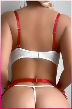Purple-Daisy Sexy Lingerie Set- exotische kostuum uniformes- rollenspel- body pleasure PDS0023-W - Maat 80B - WIT — thumbnail 2
