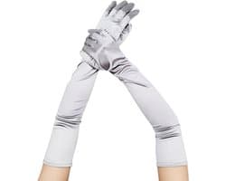 Lange dames handschoenen - extra lange satijnen stretch satijnen handschoenen - vintage feest dameshandschoenen - bruidshandschoenen - geschikt voor bruiden bruiloft opera theekransje