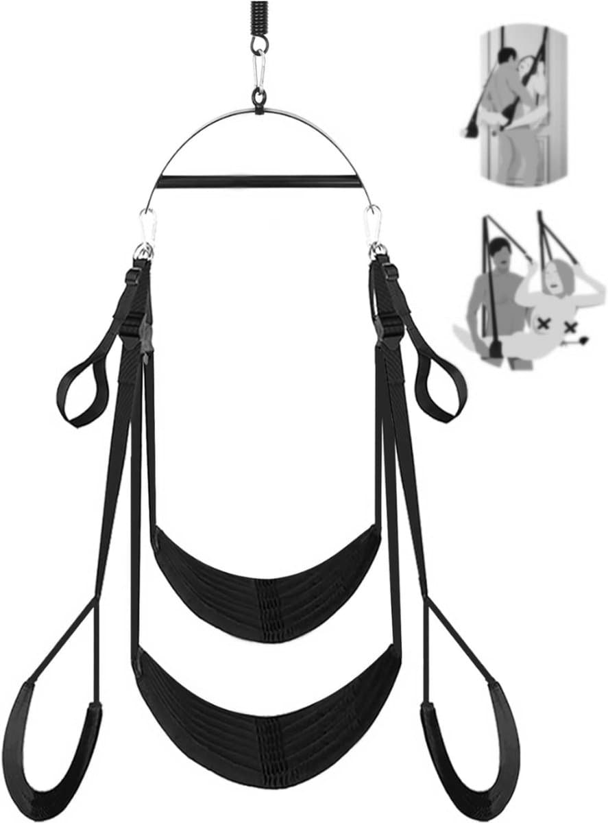 VIN® Sex Schommel - Sex Swing Extra Stevig – Seksschommel – Seksspeeltjes voor Koppel – Seks Schommel BDSM – Erotiek Toys - Sex Sling – Love Swing – Discreet Verpakt – Zwart — afbeelding 1