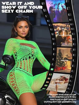 Dames Lingerie Bodysuit Fishnet Sexy Jumpsuit Romper — thumbnail 3