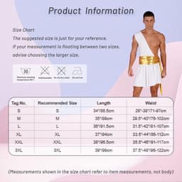 Heren Grieks Romeins Kostuum Korte Asymmetrische Rok Sexy Lingerie Carnaval Outfit — thumbnail 2