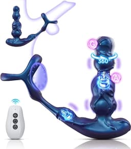 Daity Anale Vibrator voor Mannen – Prostaat Stimulator met Afstandsbediening – Vibrerende Buttplug Seksspeeltje – Stil & Oplaadbaar – Blauw — thumbnail 1