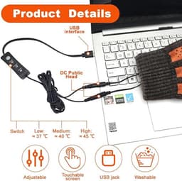 Verwarmde handschoenen - Elektrisch verwarmde handschoenen - USB winter warme fietshandschoenen - Warme skihandschoenen - Afneembare winterhandschoenen met touchscreen - Geschikt voor fietsen, autorijden en wandelen - Unisex - Grijs — thumbnail 5