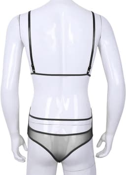 Doorzichtige kanten bodysuit voor heren - One-piece string ondergoed — thumbnail 5