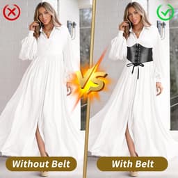 Elastische Corset Riem Zwart voor Dames - Taille Cincher met Veterdetail — thumbnail 2