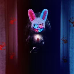 Eng Griezelig Konijnenmasker met LED Verlichting voor Halloween en Carnaval — thumbnail 4