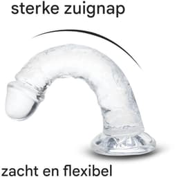 Ynkkvre - Dildo - Dildo Mannen Anaal met Zuignap - Transparante Dildo - 18 cm Realistische Dildo - Zachte Medische TPE - Krachtige Zuignap Basis - Testikelvrij Compact Ontwerp - G-spot Gerichte Stimulatie — thumbnail 5