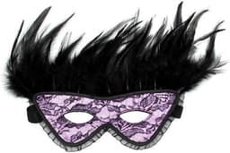 Rimba - Burlesque Masker Met Veren - Zwart/Paars — thumbnail 2
