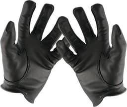 Mister B - Leren Politie Handschoenen - Zwart M — thumbnail 1