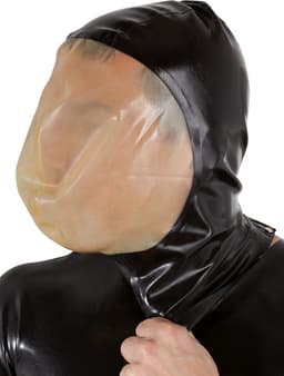 LateX – Latex Vacuüm Masker Gelijmd met Vergroot Zichtveld en Kleine Ademhalings Gat – Zwart — thumbnail 4
