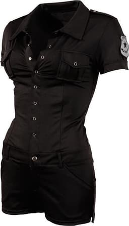 Cottelli Collection – Sexy Politie Outfit met Politie Embleem voor Spannende Aanvaringen – Maat L – Zwart — thumbnail 5