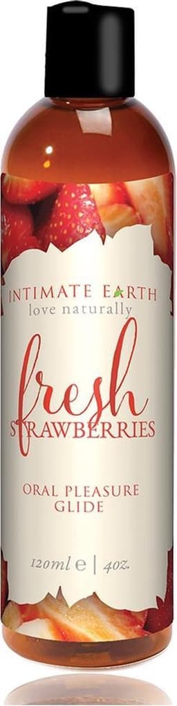 Intimate Earth - Natural Flavors Glide Verse Aardbeien 120 ml — thumbnail 1