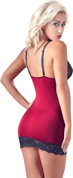 Cottelli Collection –  Negligé Jurk met Veter Sluiting en Kanten Cups voor Spannende After – Maat L - Zwart — thumbnail 5
