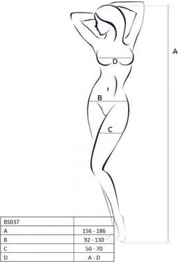 Passion Woman Bs037 Bodystocking White One Size | PASSION WOMAN BODYSTOCKINGS — thumbnail 2