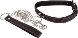 Bad Kitty – Lederen Kraag Band met O-ring en Ketting voor de Veeleisende Onderdaan – Zwart — thumbnail 4