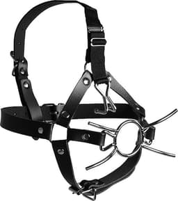 Shots - Ouch! Head Harness met Spider Gag en Neushaken - Zwart — thumbnail 9