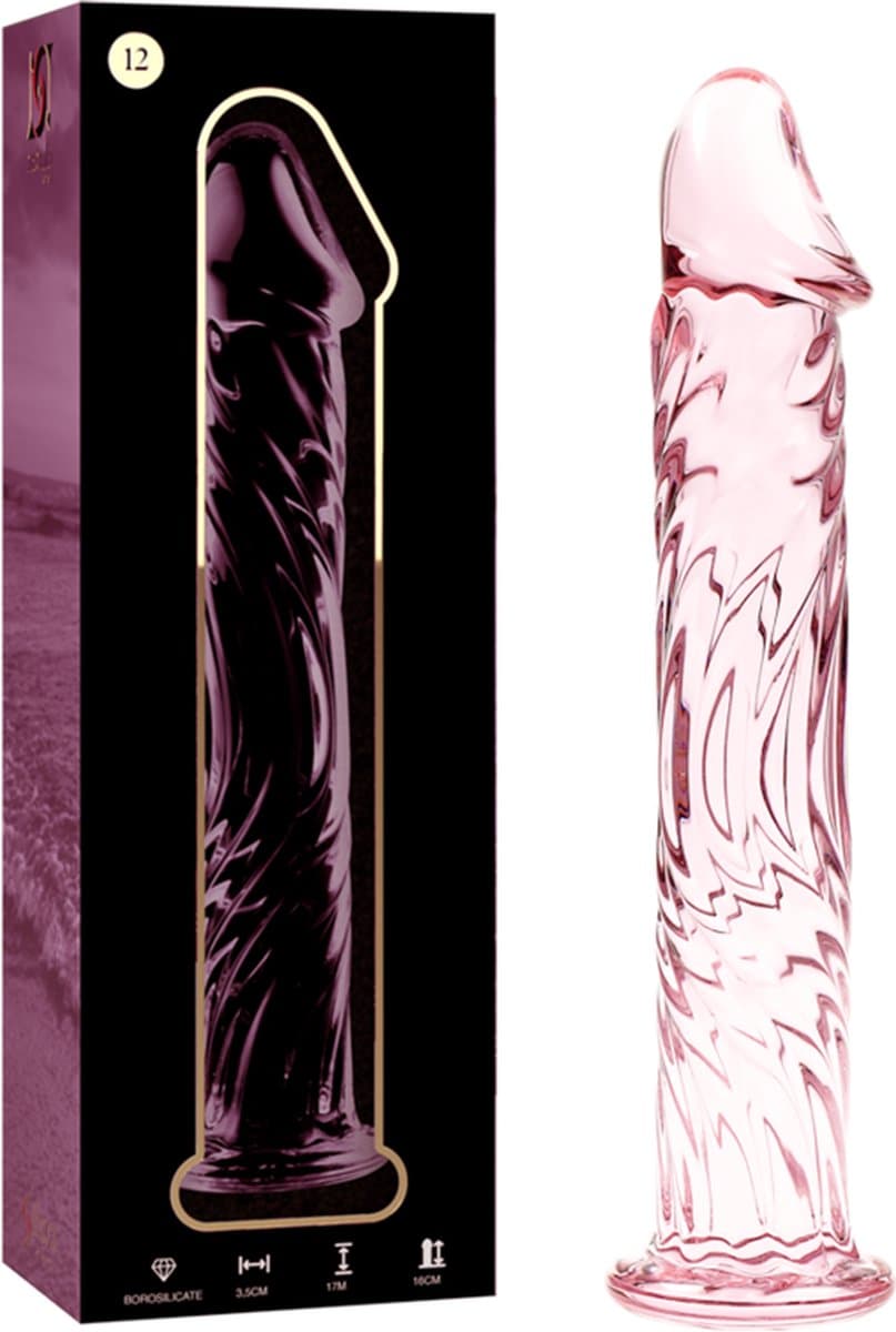 NEBULA SERIES BY IBIZA - MODEL 12 DILDO BOROSILICATE GLASS 17 X 3.5 CM PINK | BEST GLASS DILDO | SEX TOY FOR WOMAN | SEX TOY FOR MAN | PREMIUM GLASS DILDO — afbeelding 1