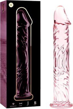NEBULA SERIES BY IBIZA - MODEL 12 DILDO BOROSILICATE GLASS 17 X 3.5 CM PINK | BEST GLASS DILDO | SEX TOY FOR WOMAN | SEX TOY FOR MAN | PREMIUM GLASS DILDO — thumbnail 1