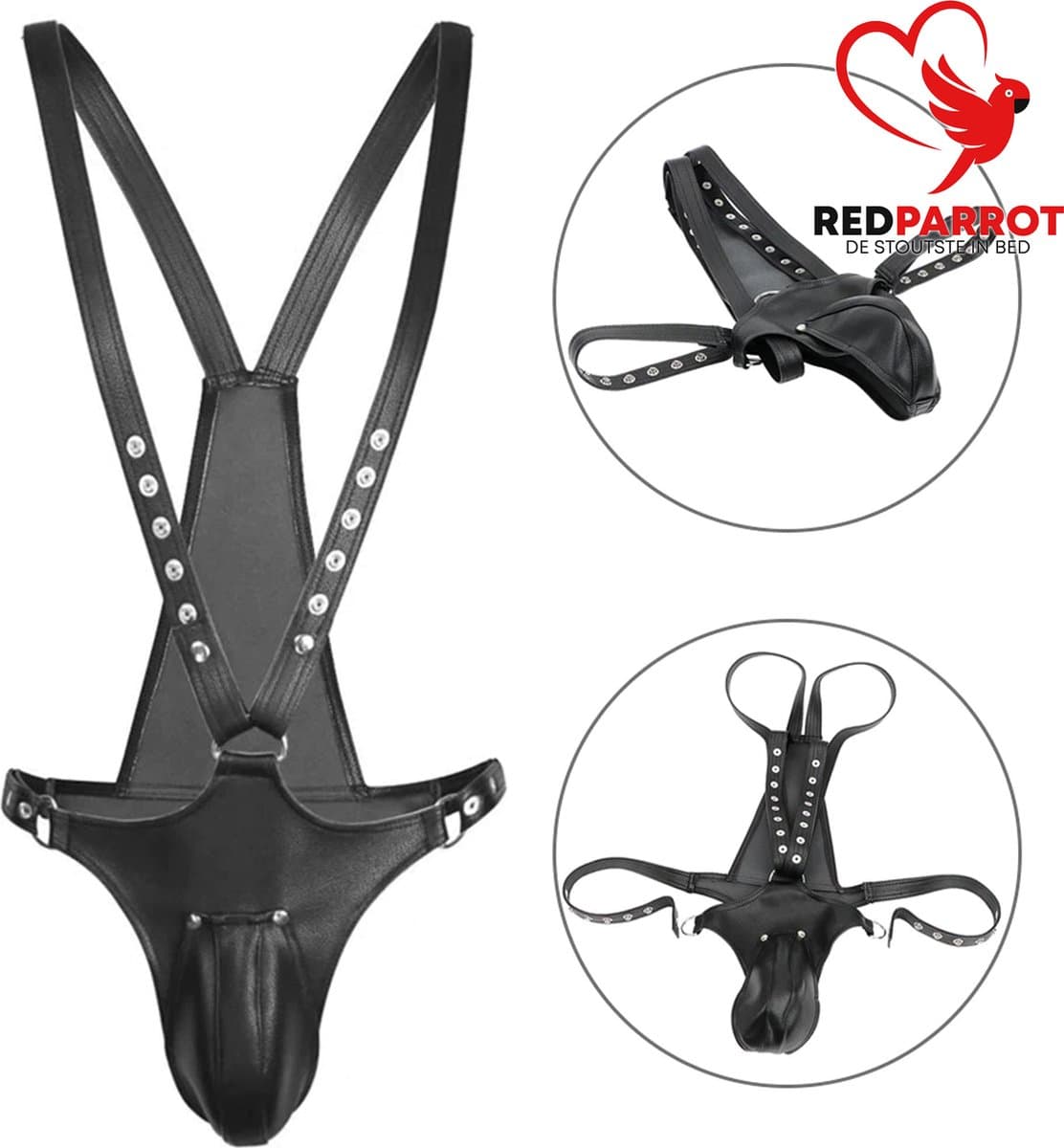 Leren G-String harnas Heren - BDSM - Erotische heren ondergoed - Leder — afbeelding 1