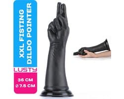 Lusty Fisting Dildo Pointer 36 x 7.5 cm - Fist Dildo voor vuistneuken - Grote Realistische Dildo - Vuist Dildo - Met Zuignap