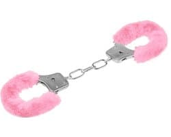 EIS, metalen handboeien, voor bondage, met roode pluche, incl. twee sleutels