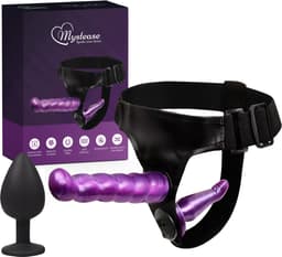 Mystease Strapon Voorbinddildo voor Mannen & Vrouwen - Strap On Voorbind Dildo - Sex Toys Koppels - Pegging Harnas met Buttplugs — thumbnail 1